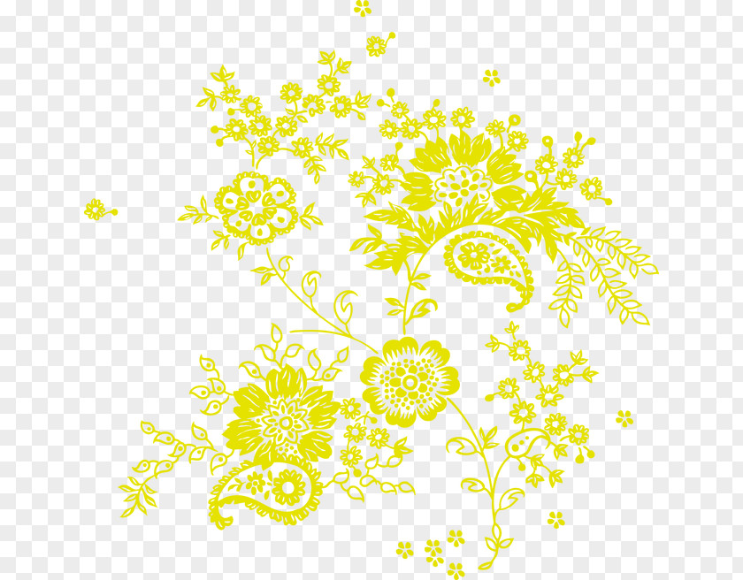 Plant Pattern Floral Design Yellow PNG