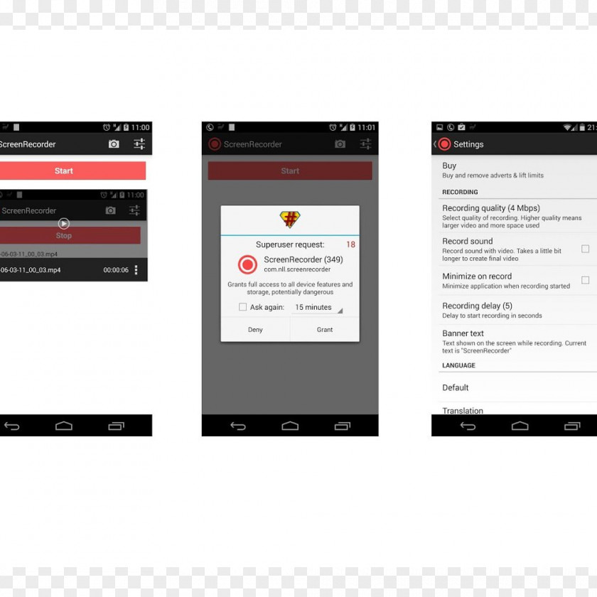 Video Recorder Screenshot Screencast Android KitKat PNG