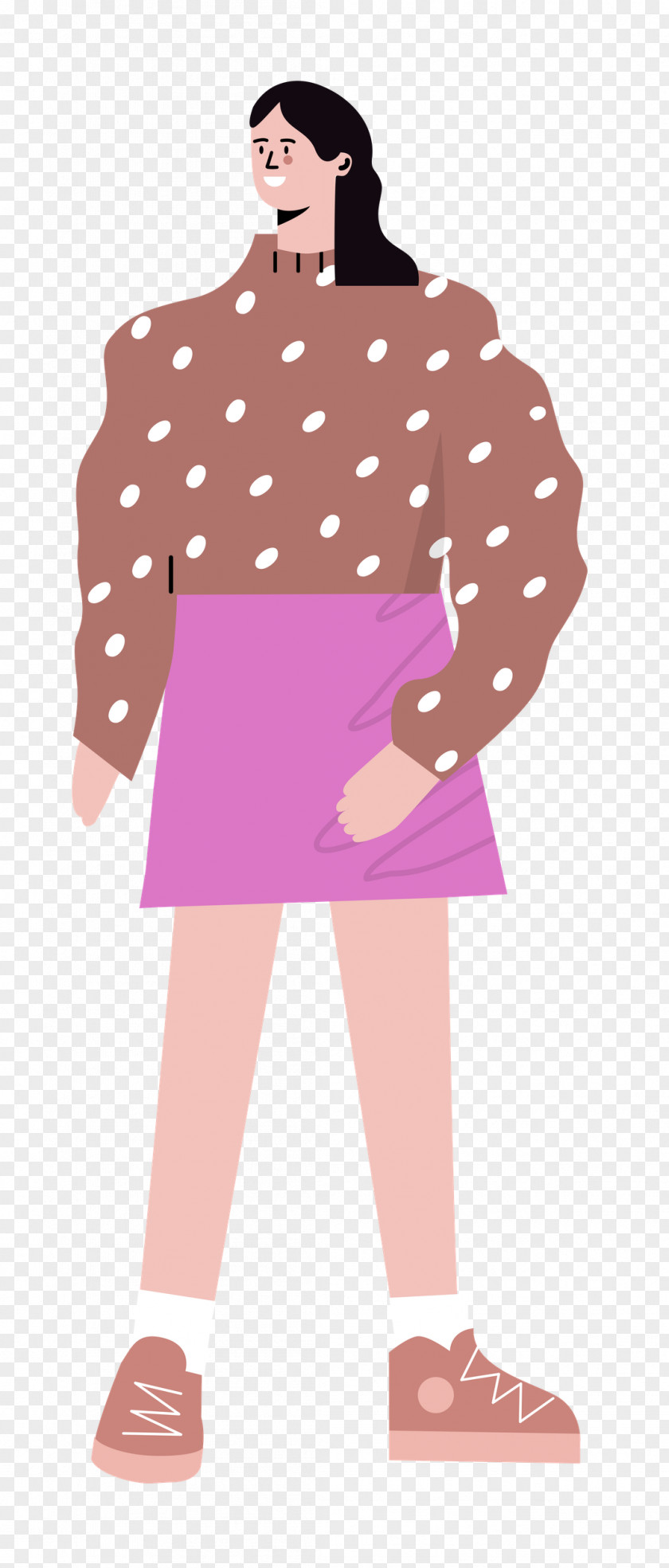 Standing Skirt Woman PNG