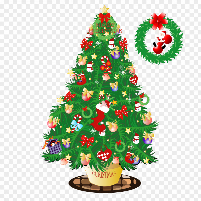 Cartoon Christmas Tree Santa Claus Email Outlook.com PNG