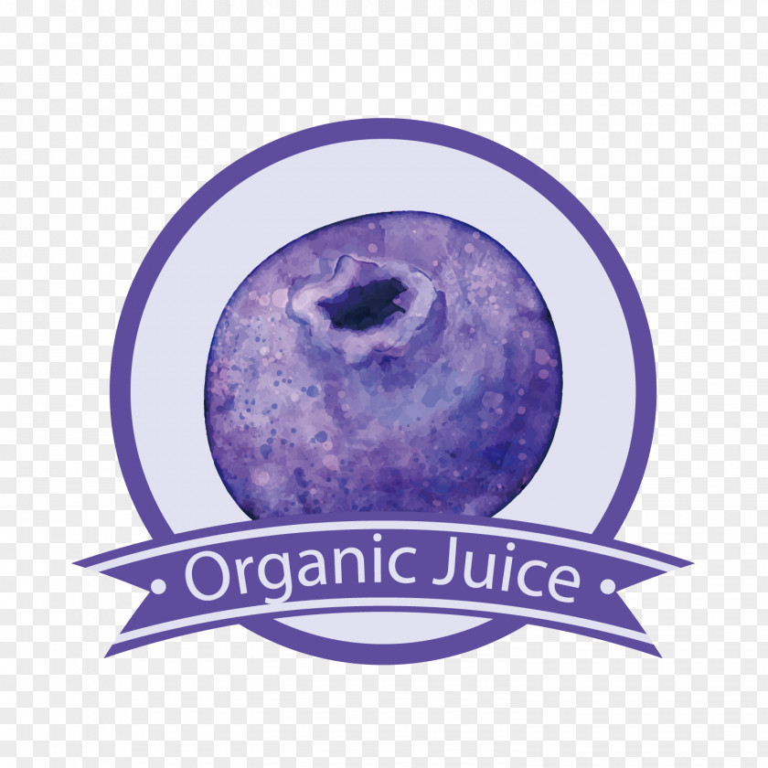 Hand Painted Blueberry Label Juice Fruit Sticker Watercolor Painting PNG