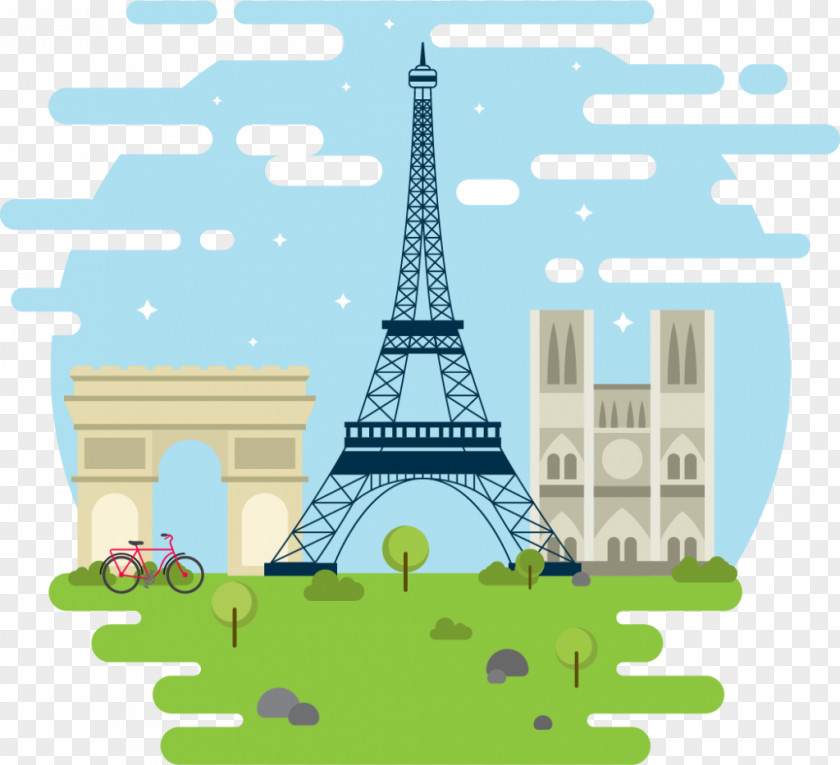 Eiffel Tower Arc De Triomphe Vector Graphics Clip Art Image PNG