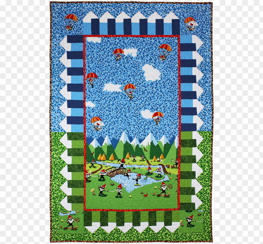 Gnome Quilting Patchwork Pattern PNG