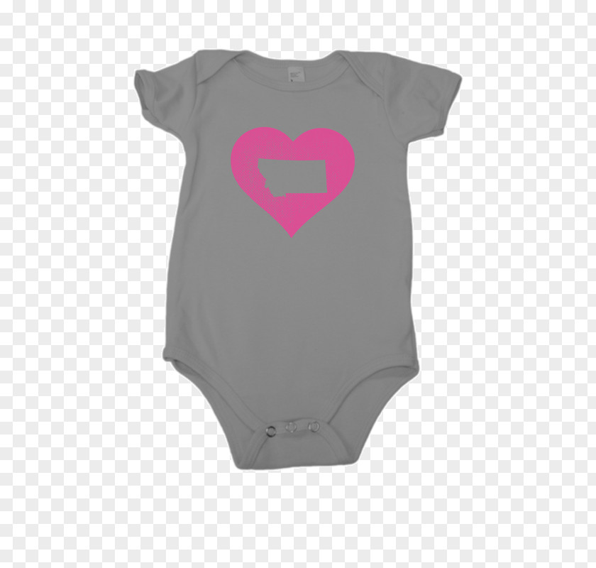 Grey Heart Sleeve Baby & Toddler One-Pieces Pink M Bodysuit PNG