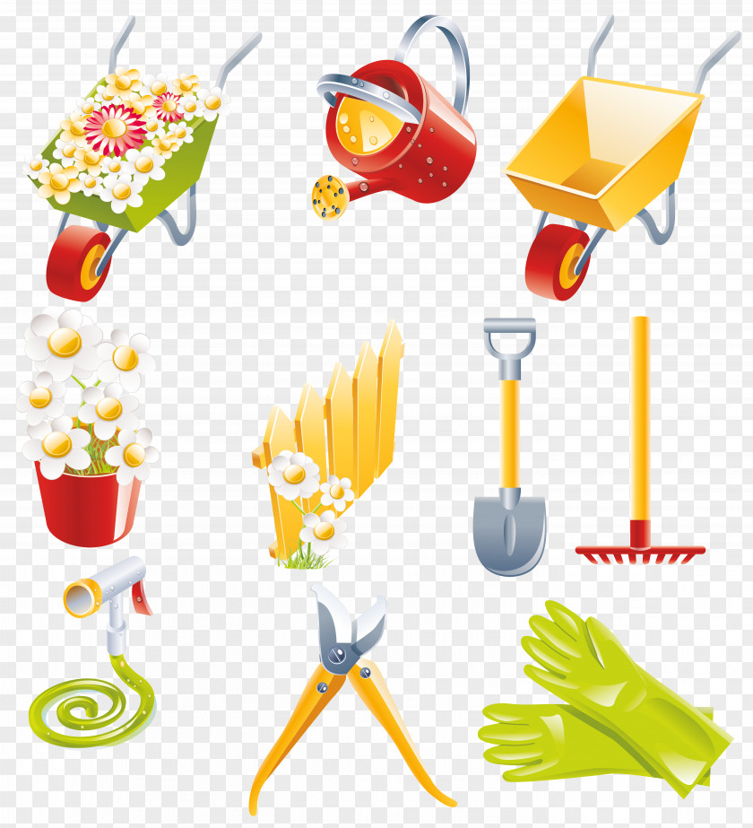 Spring Garden Collection Clipart Tool Gardening Watering Can PNG