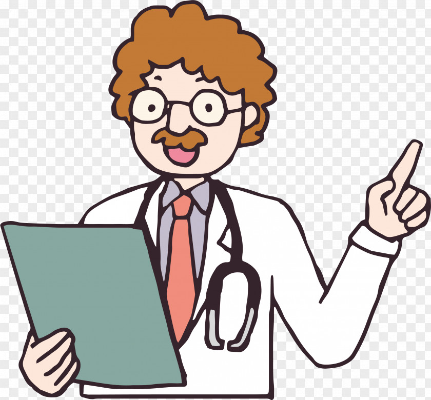 A Male Doctor With Curly Hair Physician Clip Art PNG