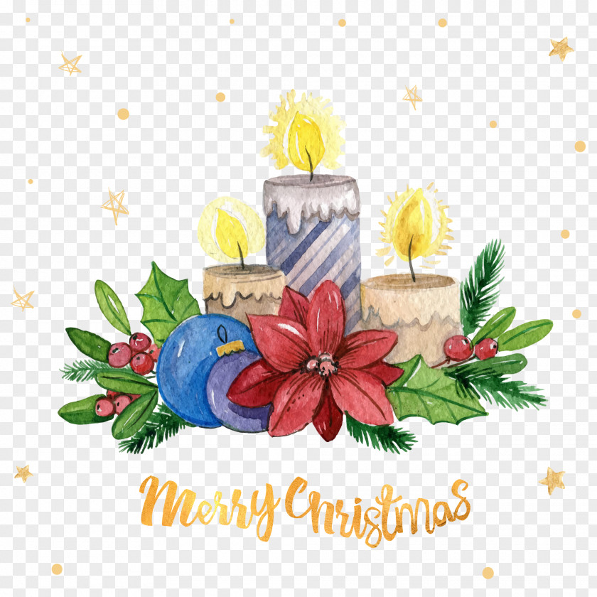 Drawing Candle Christmas Flower PNG