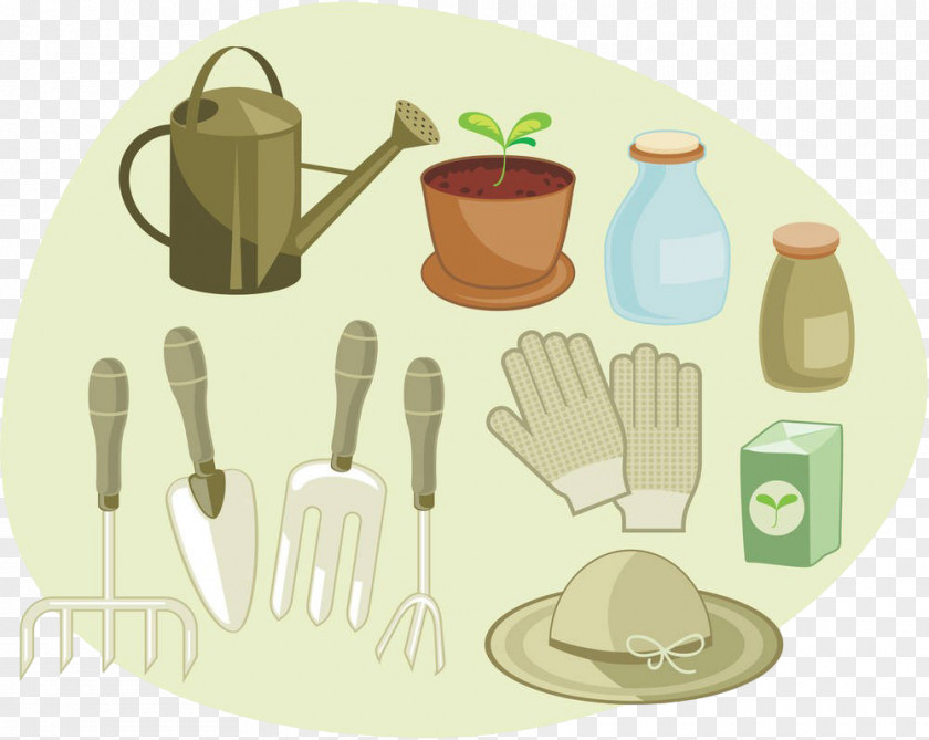 Hand Painted Gardening Tools Garden Tool Photography Illustration PNG