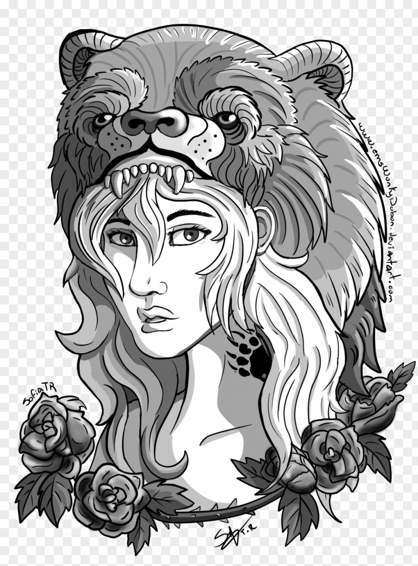 Lion Tiger Visual Arts Legendary Creature Sketch PNG arts creature Sketch, Bear girl clipart PNG