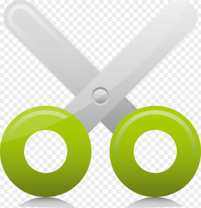 Vector Scissors Green Font PNG