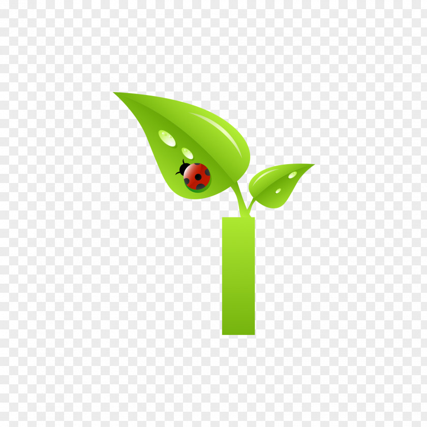 Green Two Leaves Letter I P PNG