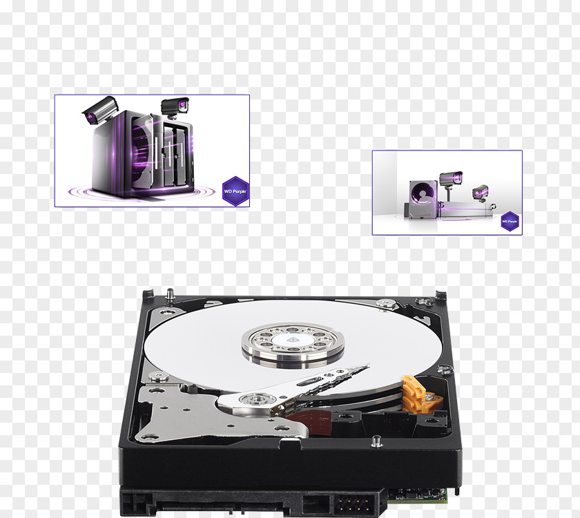 Serial ATA Hard Drives WD Purple SATA HDD Western Digital Terabyte PNG