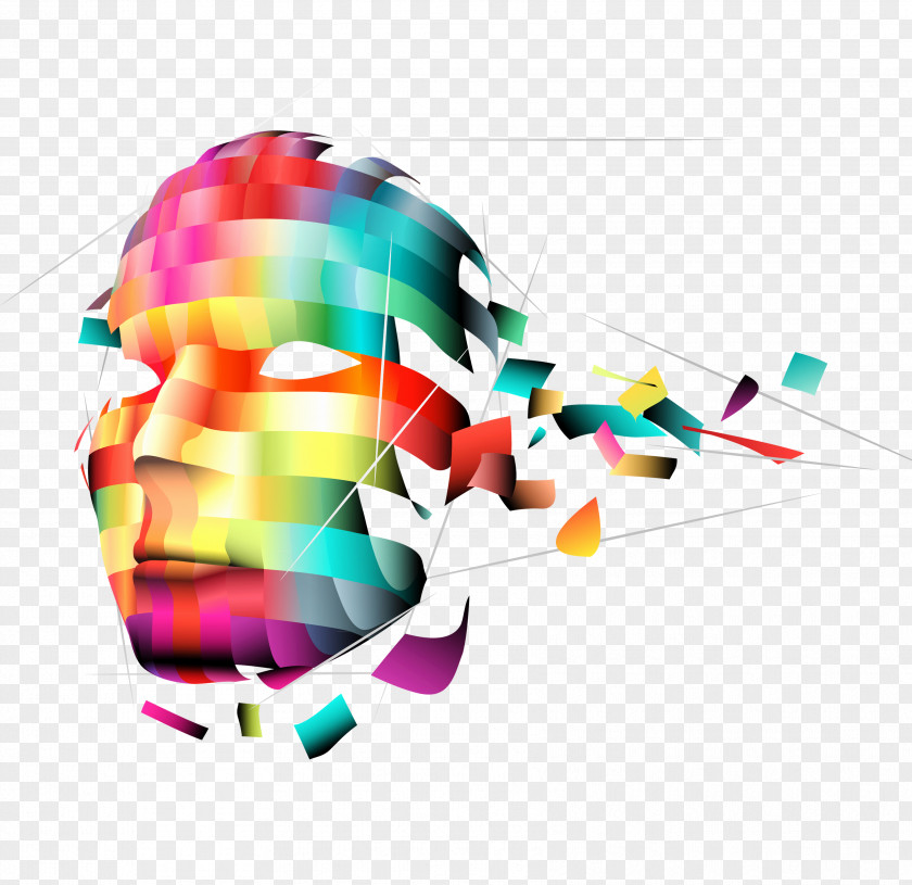 Abstract Geometric Square Face With Template Pixel PNG