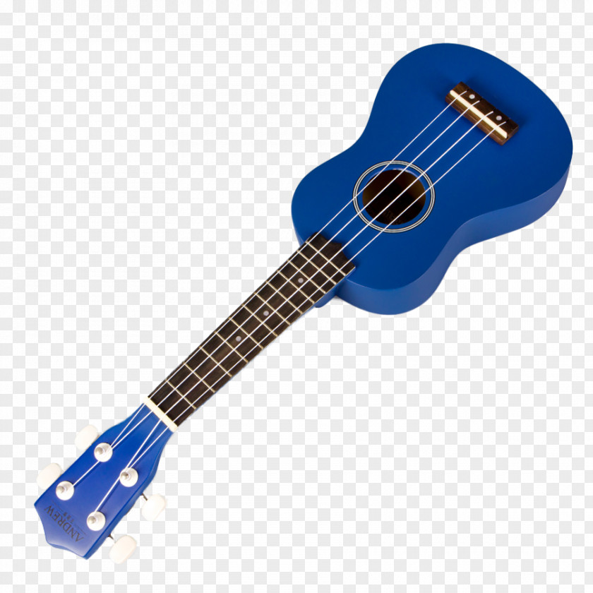 Blue Electric Guitar Ukulele Bass Acoustic Musical Instrument PNG