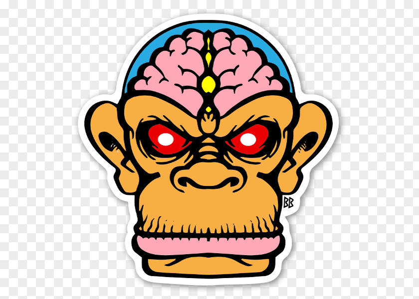 Decals Sticker Decal Label Chimpanzee Monkey Brains PNG