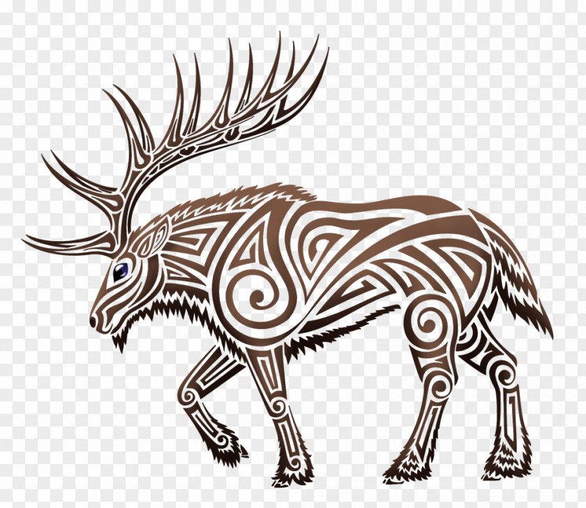 Deer Elk Moose Tattoo Clip Art PNG