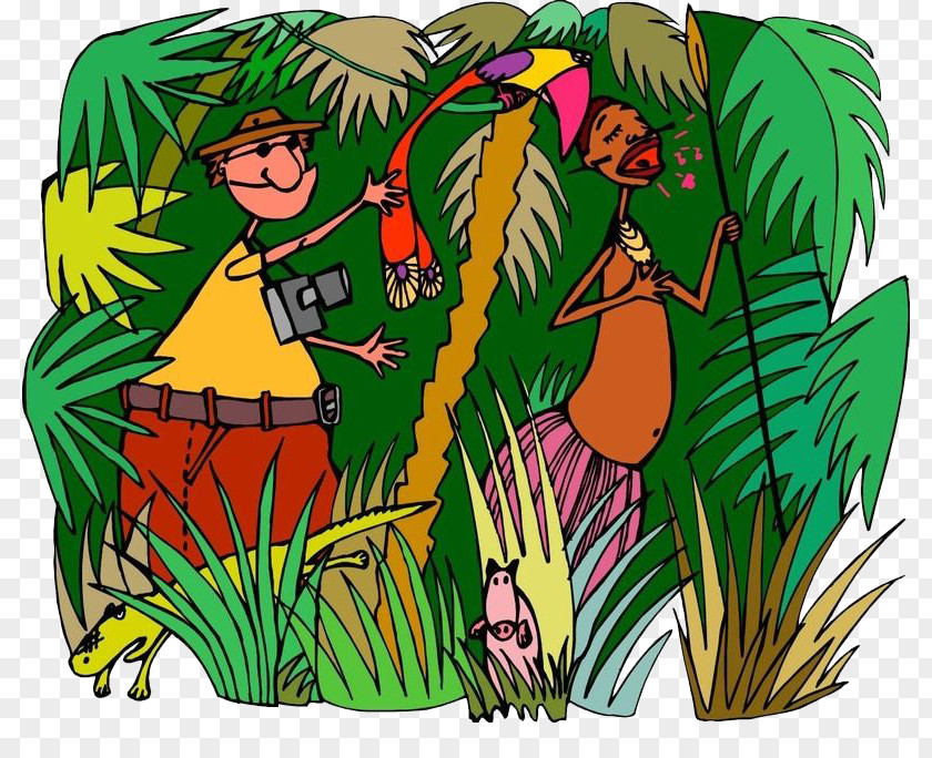 Happy Jungle Africa Illustration PNG