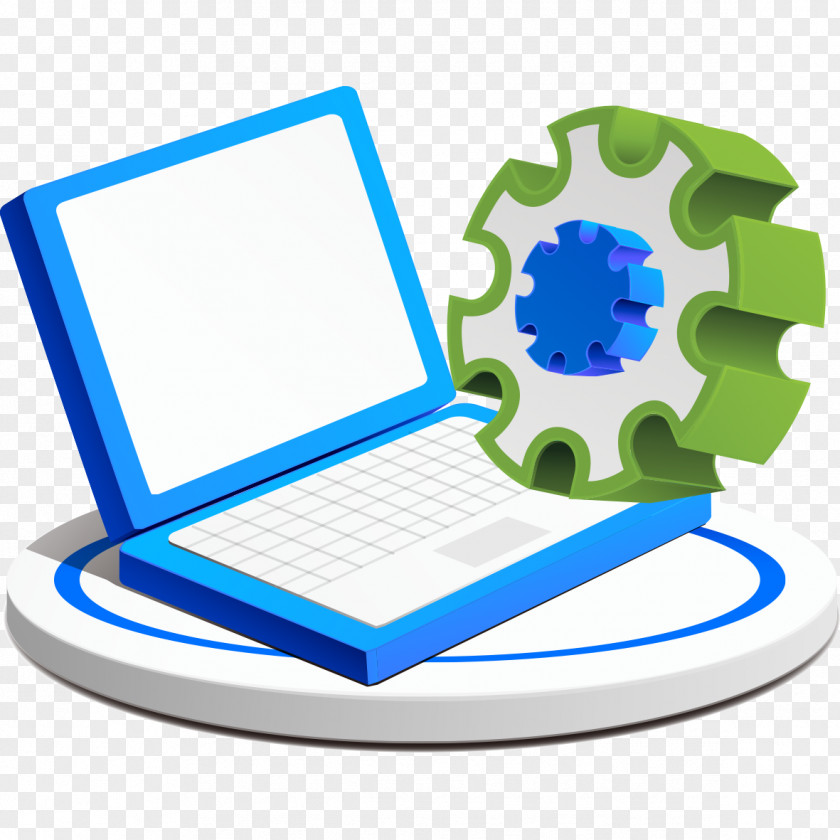 Laptop And Gear Computer Network Clip Art PNG