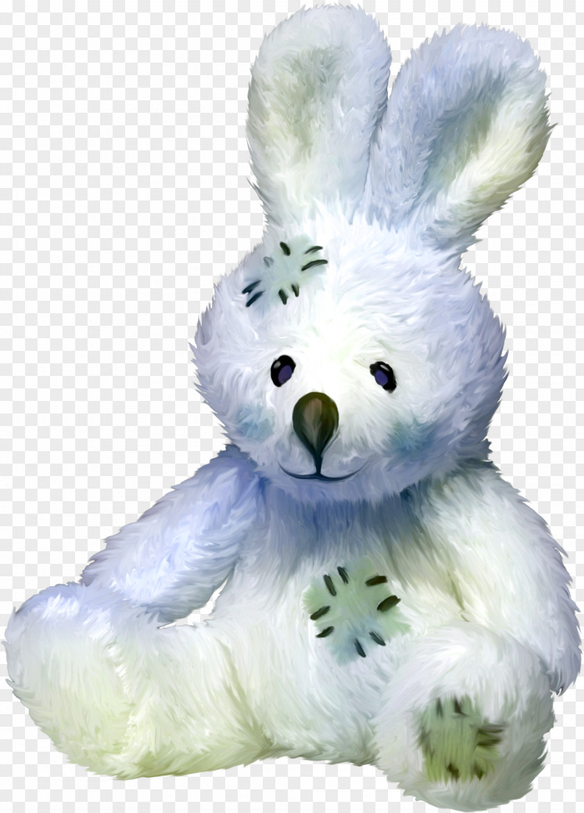 Beautiful Blue Stuffed Bunny Hare Easter Rabbit Doll PNG