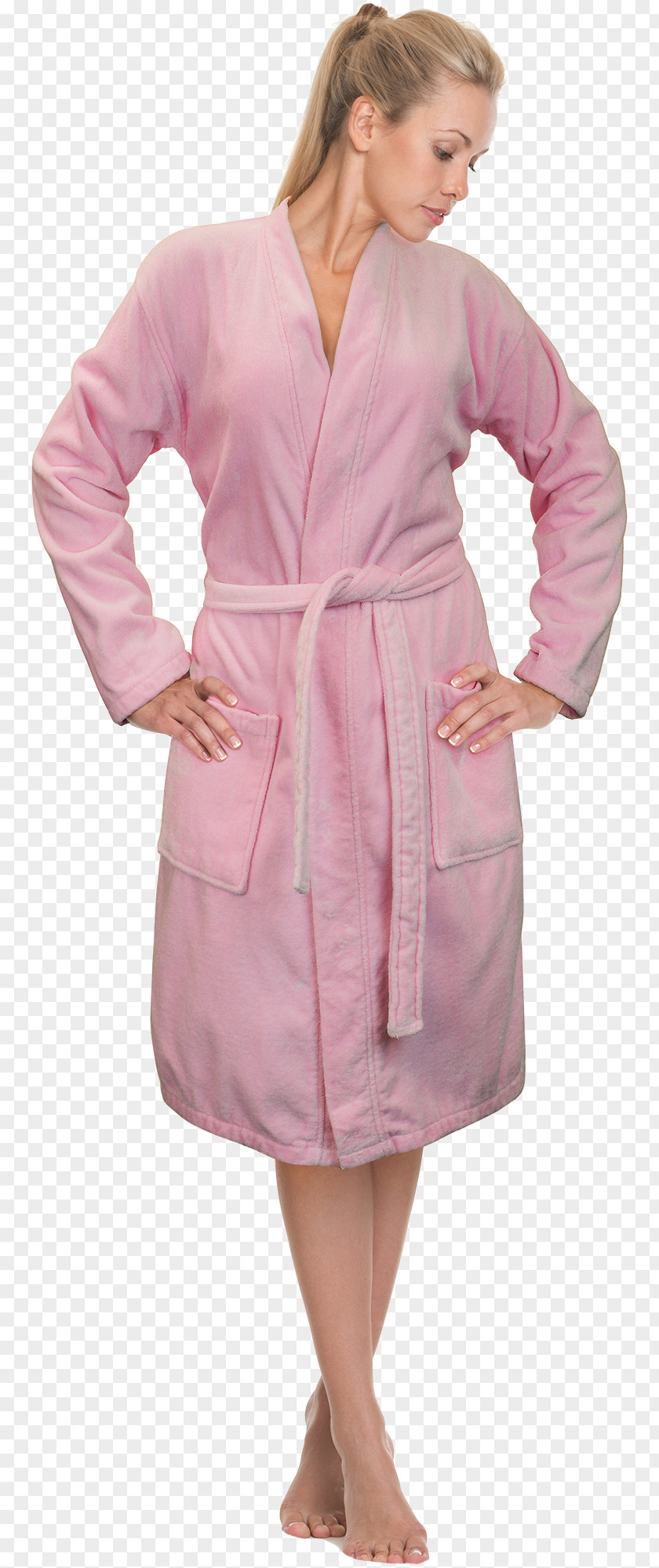 Dress Bathrobe Kimono Sleeve Velour PNG