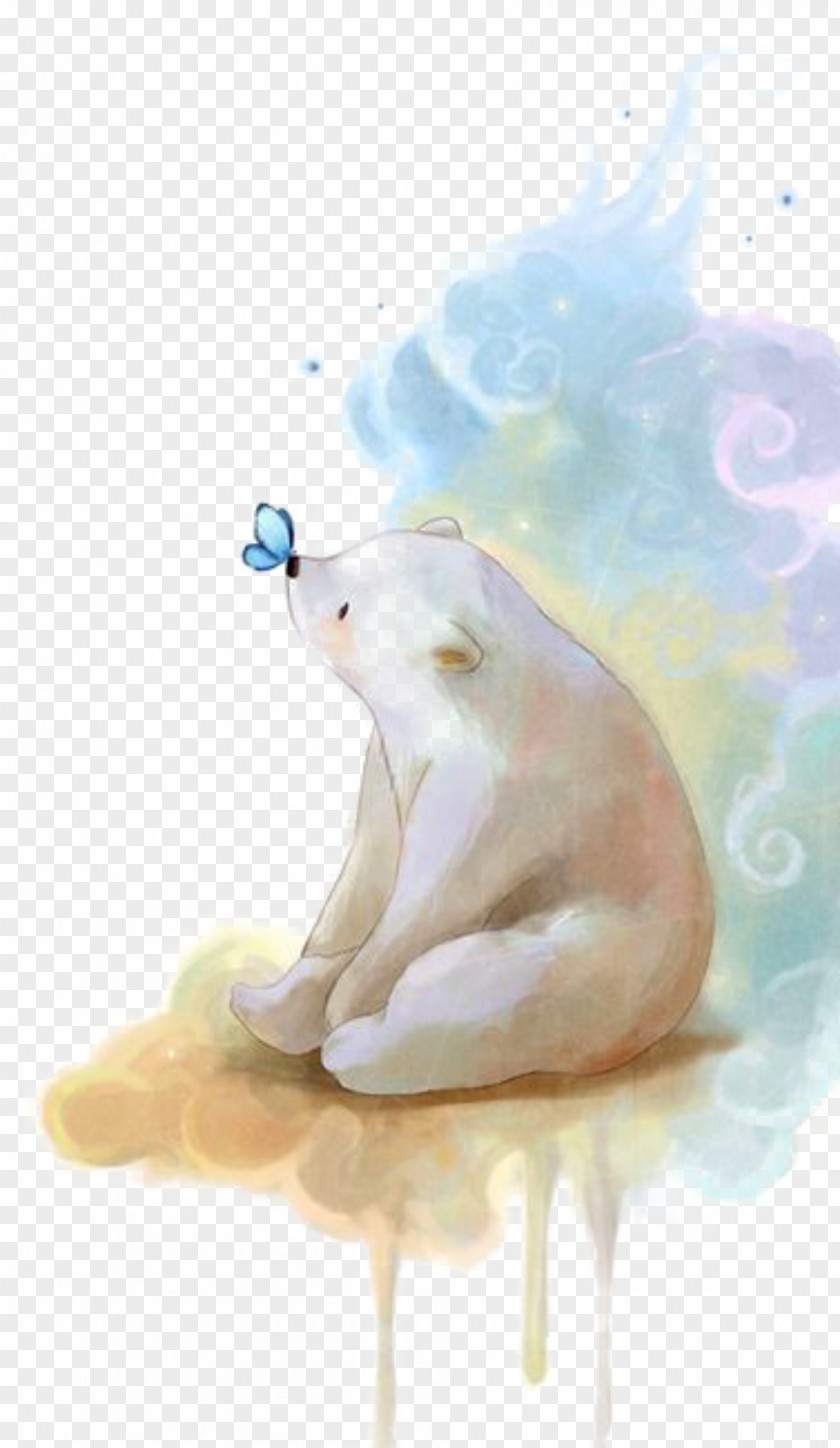 Polar Bear Watercolor: Animals Watercolor Painting Drawing PNG