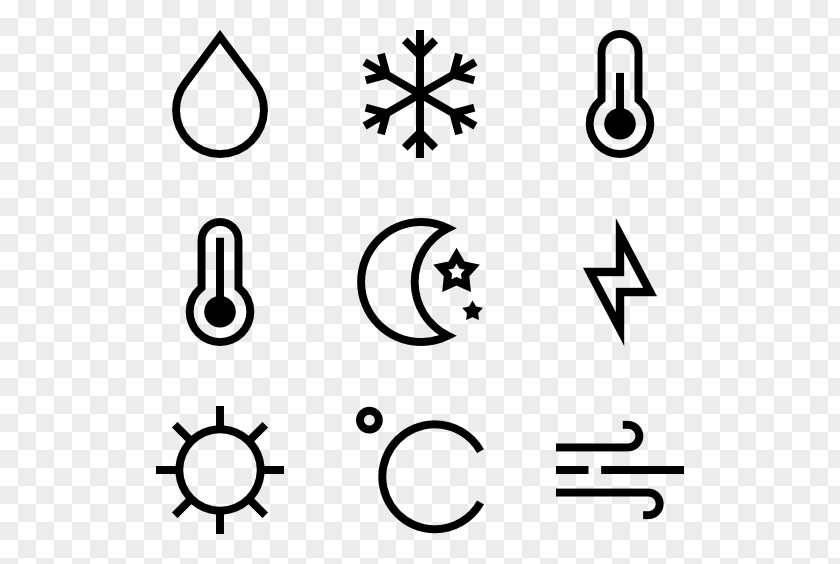 Weather Icons Set Forecasting Climate Thermometer PNG