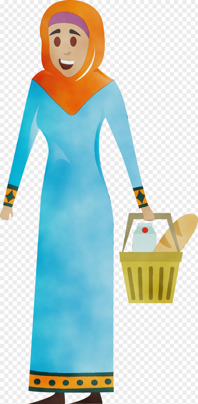 Cartoon Standing Dress Costume Design PNG