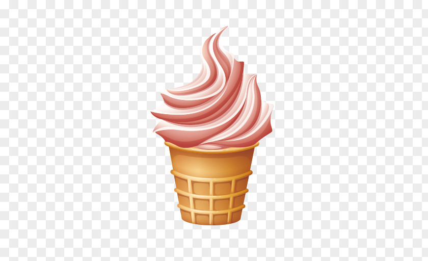 Ice Cream Cone Strawberry Sundae PNG