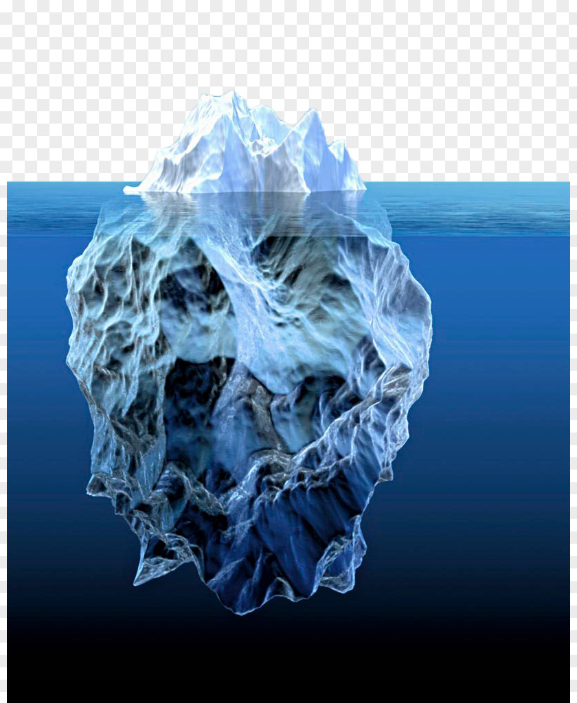 Underwater Iceberg Corner Antarctic Blue PNG