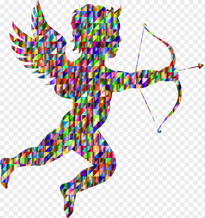 Vibrant Cherub Cupid Silhouette Clip Art PNG