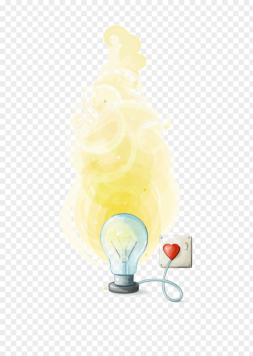 Light Bulb Yellow Table-glass Illustration PNG