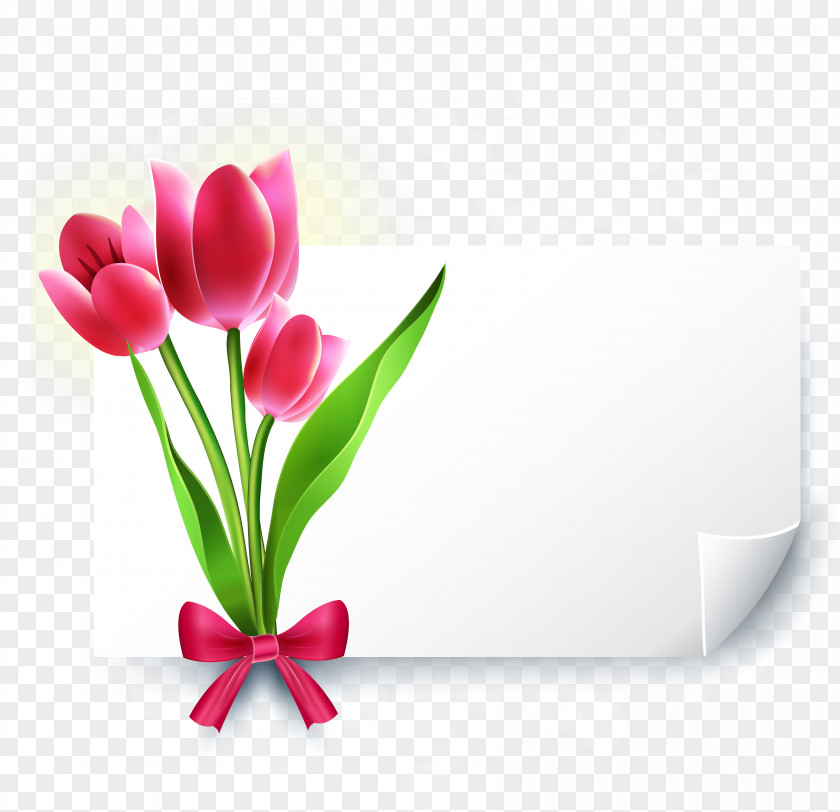 Tulips Decorative Blank Paper Greeting Card Wedding Invitation YouTube E-card PNG