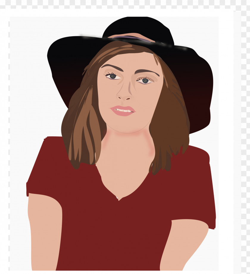 Woman With A Hat Portrait Clip Art PNG