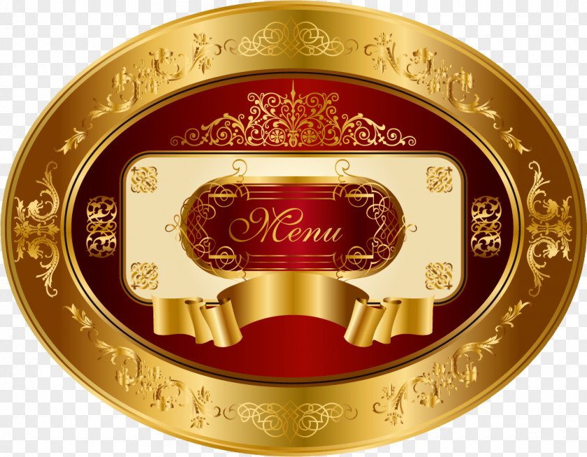 Royal Wine Labels Gilt Black Retro Label PNG