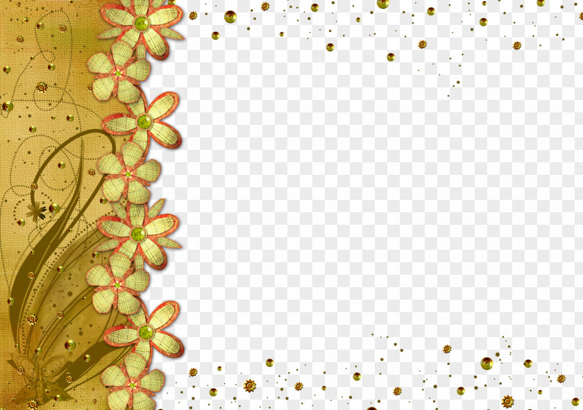 Gold Flower Frame Transparent Picture Clip Art PNG