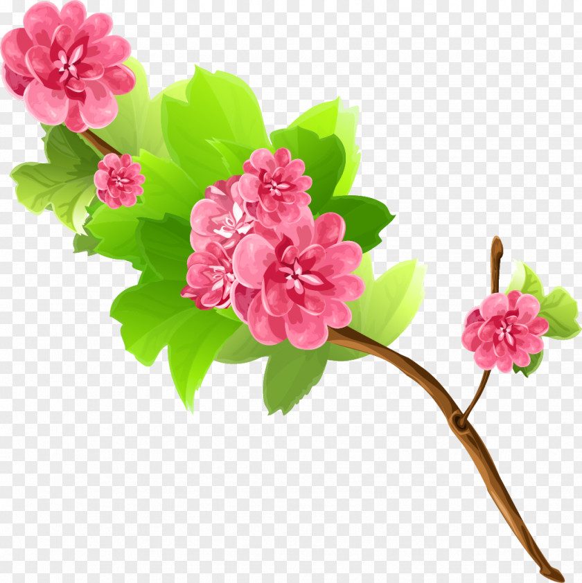 Spring Flower Bouquet Branch Clip Art PNG