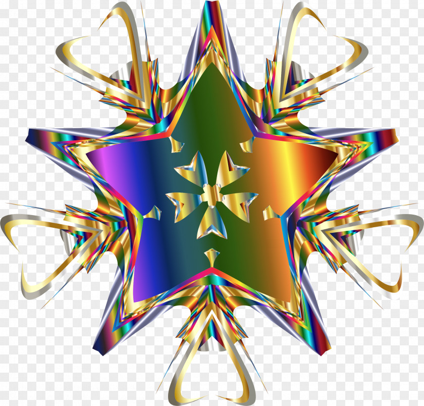 Shining Star Heart Flower Symmetry Clip Art PNG