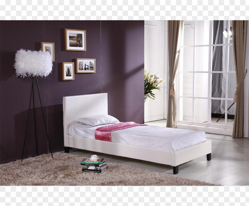 Single Bed Frame Foot Rests Couch Mattress PNG