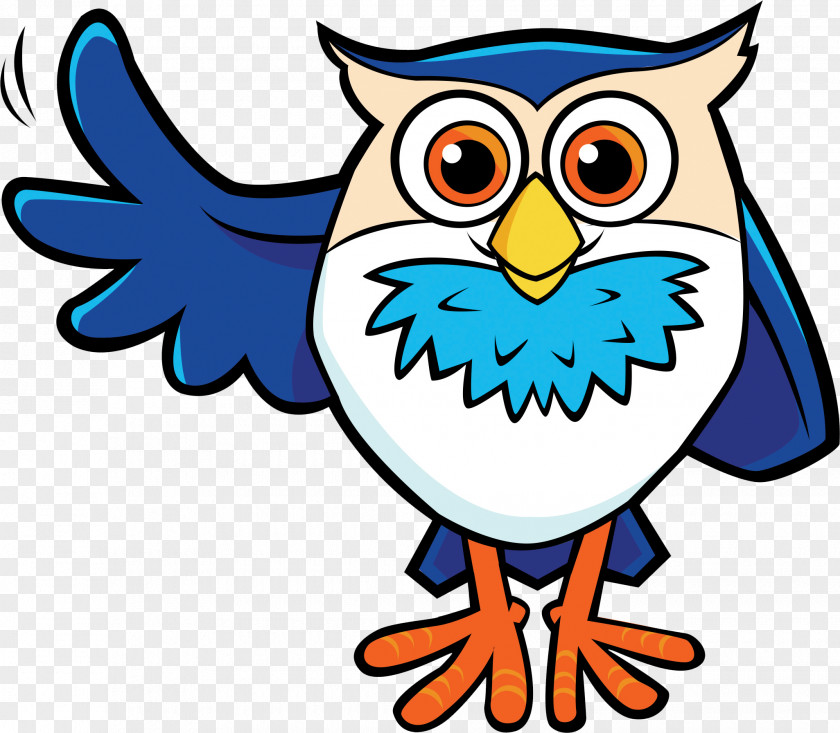 Waving Beak Owl Clip Art PNG