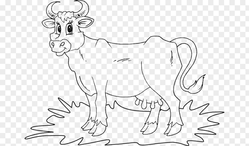 Cow Line Drawing Baka Coloring Book Taurine Cattle Painting PNG