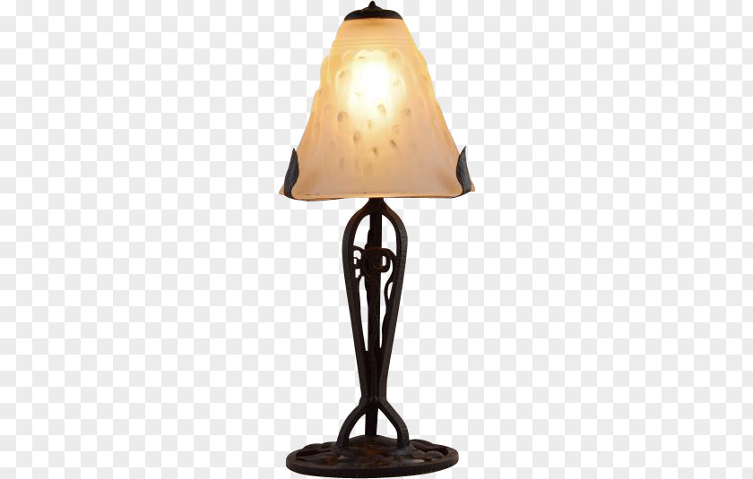 Lamp Muller Frères 1920s Art Deco Light Fixture PNG