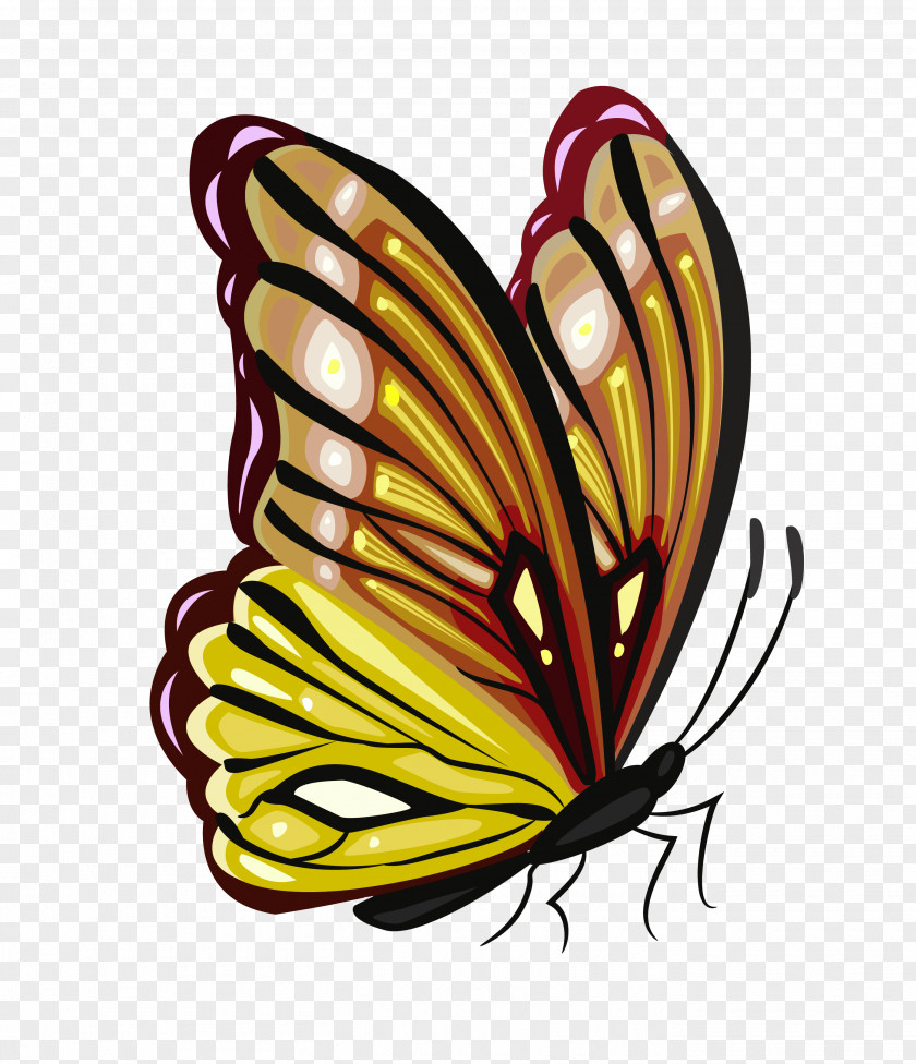 Yellow And Brown Butterfly Clipart Picture Purple Clip Art PNG