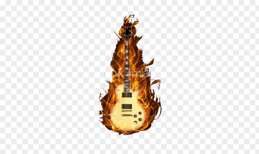 Electric Guitar In Fire And Beginning Lead PNG