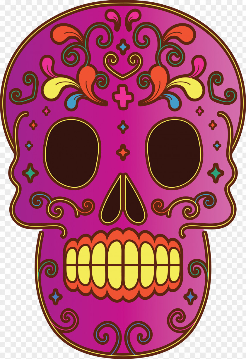 Day Of The Dead Día De Muertos Skull PNG