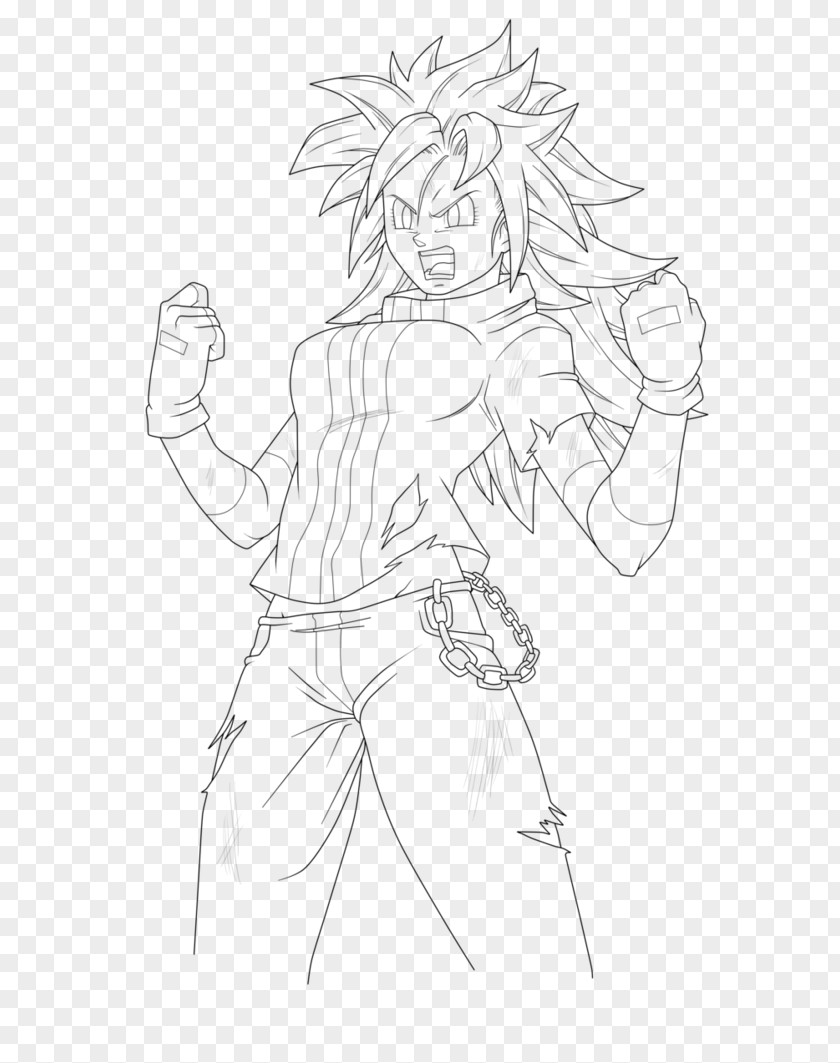 Goku Vegeta Majin Buu Line Art Sketch PNG