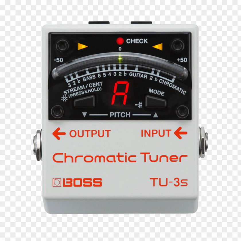 Musical Instruments Electronic Tuner Effects Processors & Pedals BOSS TU-3 Chromatic Boss Corporation Pedalboard PNG