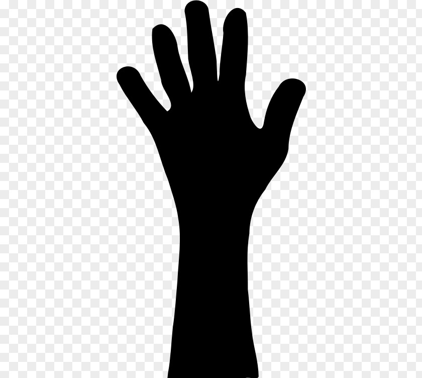 Raised Hand Silhouette Clip Art PNG