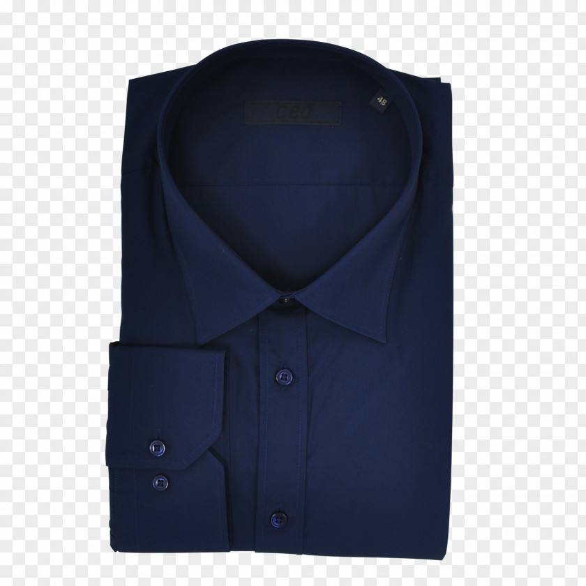 Business Men 's Clothing Dress Shirt Cobalt Blue Collar Sleeve PNG