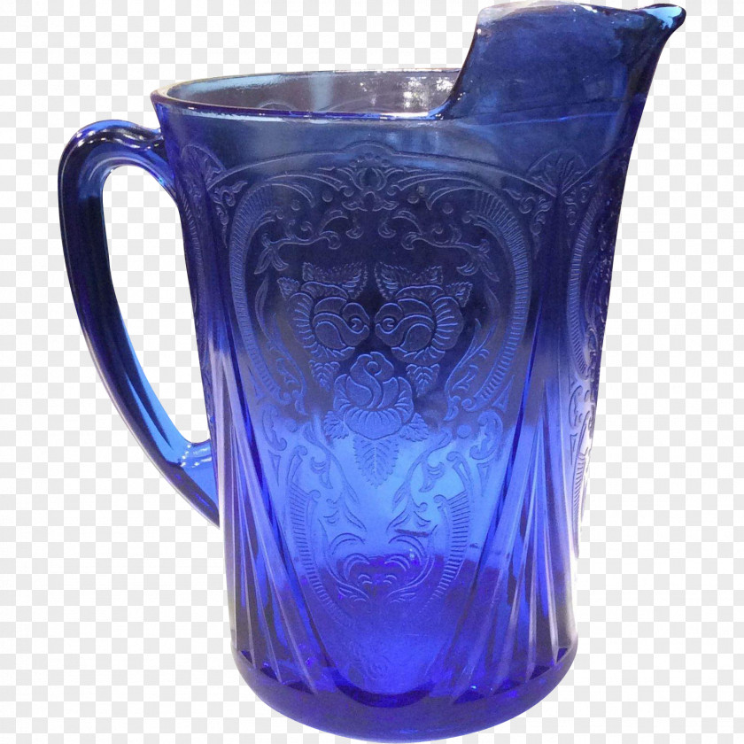 Glass Jug Cobalt Blue Pitcher Mug PNG