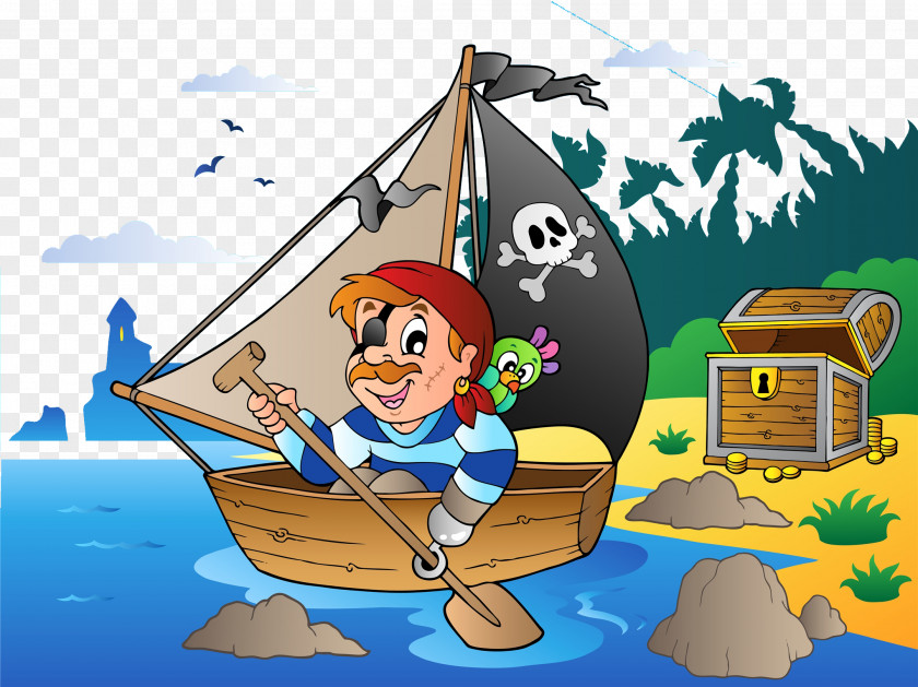 Rowing Island Royalty-free Piracy Cartoon Clip Art PNG